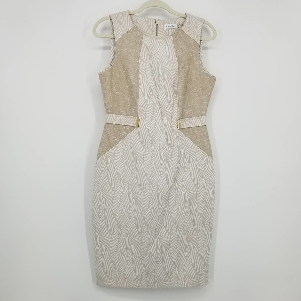 Calvin Klein Jacquard Textured Sheath Dress 10